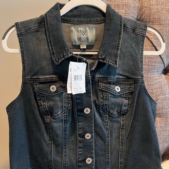 GUESS Denim Sleeveless Jacket - Picture 2 of 4